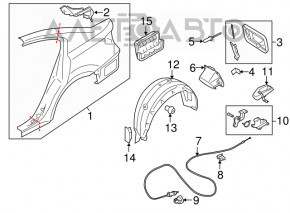 Subaru b9 Tribeca left ventilation shield