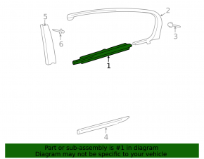 Molding door-glass central rear left Lexus GS300 GS350 GS430 GS450h 06-11 chrome, scratches