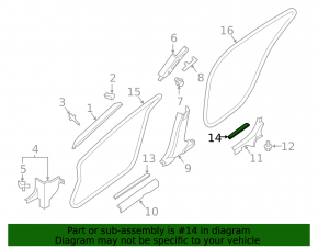 Door sill trim rear right outer Nissan Maxima A36 16-23 chrome