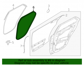 Door seal rear right Kia Niro 23-