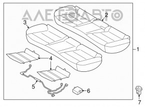 Rear row of seats 2 row Hyundai Elantra AD 17-18 cloth black