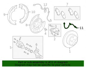 Rear left brake hose Toyota Highlander 14-19