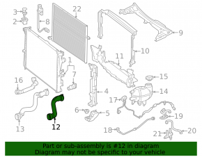 Upper cooling pipe Mercedes C-class W205 300/350e/350h 15-18