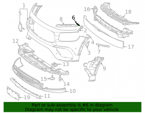 Front bumper mount, central upper right, Mercedes X247 GLB 20-26, large, plastic