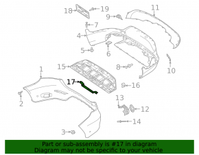 Lower center rear bumper bracket for Mercedes GLC 20-22