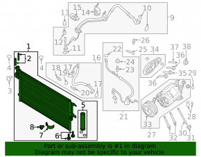 Lincoln MKC 15-19 Air Conditioning Condenser Radiator