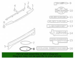 FORD logo emblem tailgate Ford Edge 19-24