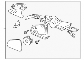 Side mirror left Ford Mustang mk6 15-7 pins, folding, turn signal, heated, red