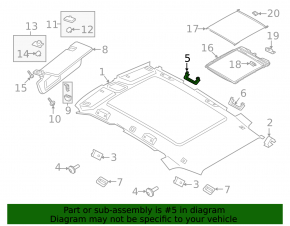 Front left roof handle for Porsche Cayenne 19-26 black