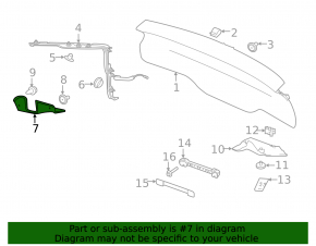 Left tailgate hinge trim Jaguar F-Pace X761 17- on the body