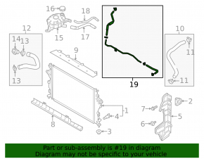 Cooling pipe return tank-radiator Kia Niro 17-22 HEV, PHEV