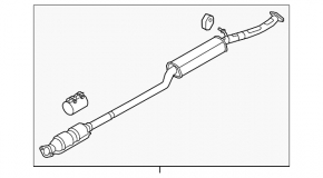 Exhaust line center section with catalytic converter Hyundai Tucson 19-21 2.0 AWD