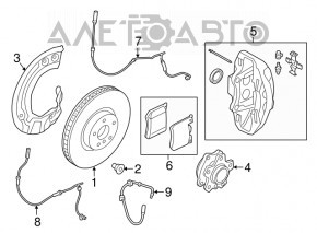 Front brake pad wear sensor BMW 5 G30 17-23