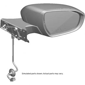 Right side mirror assembly for Chevrolet Bolt 17-19, 5 pins, black with chrome molding