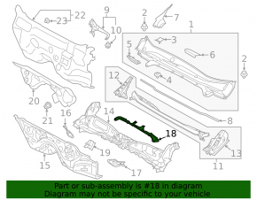 Wiper pan metal Subaru Forester 19-24 SK