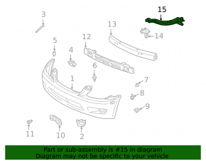 Left front bumper bracket for Lexus IS200 IS300 99-05 (metal)