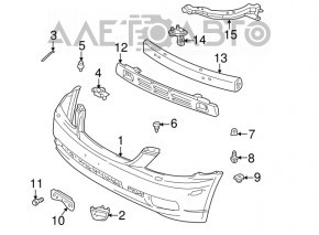Left front bumper bracket for Lexus IS200 IS300 99-05 (metal)