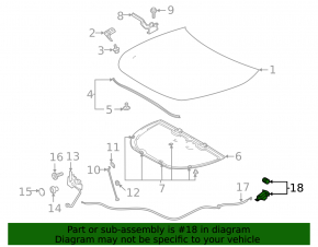 Bonnet opening handle interior Toyota Highlander 20- black