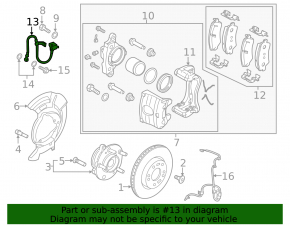 Brake hose front left Hyundai Elantra 21-23