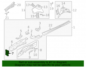 Front left side member fang Volkswagen Tiguan 19-24