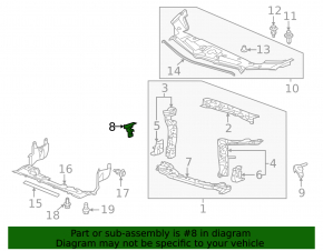 Front Right Fender Bracket Acura ILX 13-22
