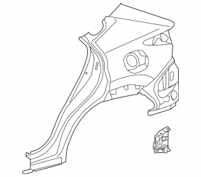 Rear right wing Lexus NX200t NX300 NX300h 15-21 without BSM