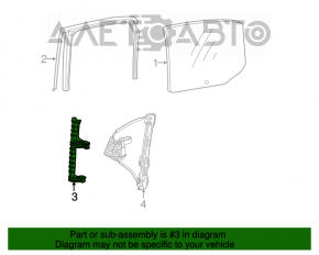 Rear left door glass guide Fiat 500L 14-19