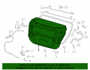 Trunk lid Honda Clarity 18-21 usa with glass