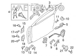 Door limiter front left Hyundai Elantra UD 11-16