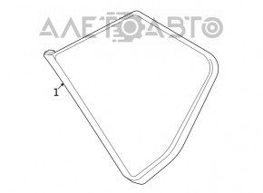 Window blind glass rear left Nissan Rogue 21-23 JP built