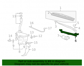 Windscreen wiper trapezoid front Lexus GX470 03-09 without motor