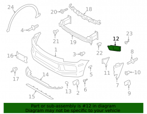 Right front bumper air duct for Porsche Cayenne 19-23 Base