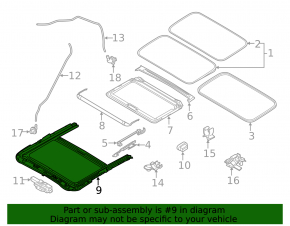 Hatch mechanism frame Mazda 3 14-18 BM