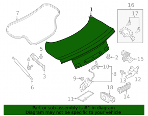 Ford Mustang mk6 15-23 Coupe Boot Lid Without Spoiler