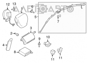 Steering wheel airbag for the driver's side of the Mazda6 2009-2010