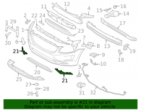 Right front bumper molding for Volvo XC60 14-17