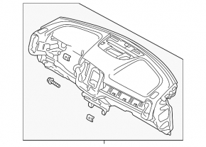 Torpedo front panel with AIRBAG Volvo XC40 19-25 black