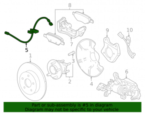 Brake hose rear left Chevrolet Volt 11-15