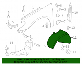 Mudguard front right rear VW CC 13-17 rest
