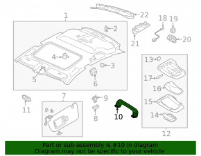 Black rear left ceiling handle for Audi A6 C8 19-25