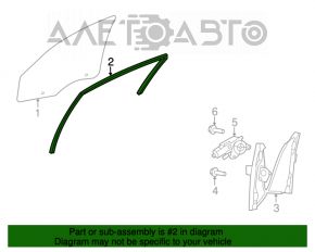 Glass seal front right Chrysler 200 11-14