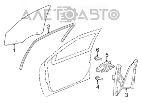 Glass seal front right Chrysler 200 11-14
