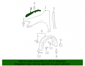 Seal wing hood-wing left Toyota Camry v40