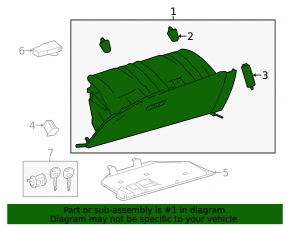 Toyota Highlander 14-19 gray glove compartment