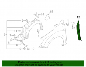 Seal wing door-wing left Subaru Impreza 17- GK
