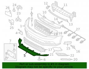 Front Bumper Lip VW Jetta 15-18 USA SIGNEDA