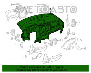 Torpedo front panel without AIRBAG Fiat 500L 14-14 prerest