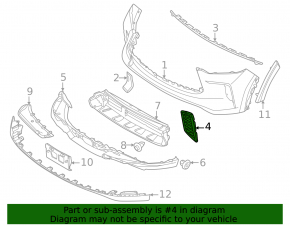 Left fog light frame Infiniti QX60 22-26
