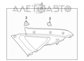 Left rear pillar trim, gray, Toyota Prius 2006-2006