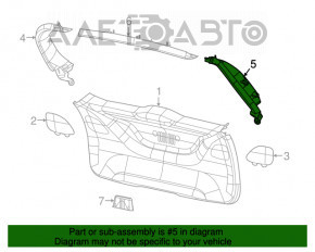 Upper left tailgate trim for Jeep Compass 17-26, black, with plug, plastic turned white